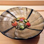 寿し道 桜田 - 伊勢海老、蓴菜、トマト、オクラ