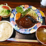 かきの木 - ハンバーグステーキランチ８００円