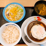 松屋 - ブラウンソースエッグハンバーグ定食 650円