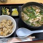 そば沙門 - おひるの蕎麦定食、鶏なんば1100円