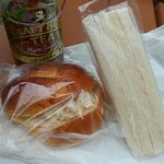 丸十ベーカリー - ピーナツクリームパン＆ハムサンド