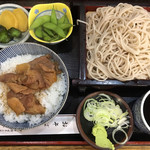 Maruto An - ミニ焼肉丼セット（もりそば）　８５０円　(2019/08)