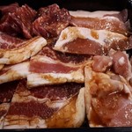 国産牛焼肉食べ放題 肉匠坂井 - ハラミ、カルビ、豚カルビ、鶏もも