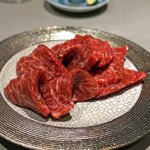 銀座焼肉 Salon de AgingBeef - 特選部位厚切り2種　　和牛ハラミ（左）と カイノミ（右）