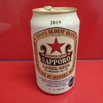 ラーメン二郎 - 缶ビールサッポロラガー赤星