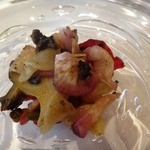 レストラン コバヤシ - 青森産鮑の酒蒸し　肝と根菜のあえ物