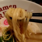 ラーメン バードマン - 濃厚鶏soba塩の平打ち麺