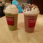 アマンダコーヒーズ - 抹茶クリームシェキラートGrandeサイズ、モカシェキラートGrandeサイズ