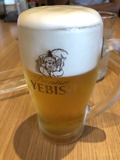 軽井沢72ゴルフ東コースレストラン - エビス小生ジョッキ。