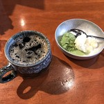 風にふかれて - アイスコーヒー・本日のジェラート（バニラ・抹茶）