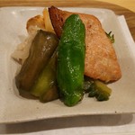 菜をさら - 焼き浸し。