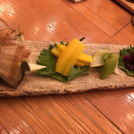 浪花ろばた 頂鯛 - 最後に漬物盛り合わせを食べた、と言うことを、写真を見て気づいた次第ですぅ〜(☝︎ ՞ਊ ՞)☝︎