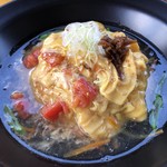 カフェアンドショップ ロータスランド - 2019/08/07
      モーニングＡセット 380円
      ・ゆで卵、餡子、有機コーヒー
      おまかせセット 550円
      ・トマたま天津飯
      ・玉ねぎシューマイ
      ・フレッシュサラダ
      ・スイカ