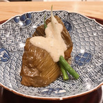 日本料理 一会 - 加茂ナス、インゲン、豆乳味噌