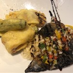 フリットと魚のソテー。