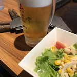 Okonomiyaki Teppan Yaki Rokusan - モダン焼せっと…黄金色のも選べるせっとメニューです(^-^)
