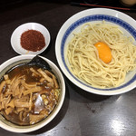 中華そば べんてん - 「つけ麺 並」850円、「生玉子」50円、「メンマ」200円、「辛味（別皿）」100円