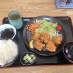 Oshokujidokoro Meshihachi - チキン唐揚げ定食９００円大盛り+５０円