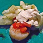 28&Vin - ホタテのソテ，ズッキーニ フレッシュトマトソース