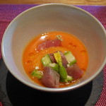 バンケッティ - トマトのシャーベット、夏野菜のスープ