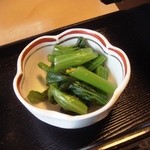 なみき庵 - 添え物の、菜の花のおひたし。