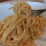 リングアワールドカフェ - ●ﾊﾟｽﾀﾗﾝﾁ(選択、ｴﾋﾞｸﾘｰﾑ)850+ｱｲｽｺｰﾋｰ150 +税80=1,080円