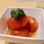 波へい - トマトの冷製オデン 〜大葉のソース〜