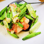 台湾料理 光春 - 金針菜と海老の炒め