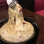 Raclette cream spaghetti