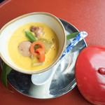 なだ万 - コーンスープ仕立ての煮物　うんめー！