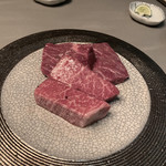 銀座焼肉 Salon de AgingBeef - 特選部位厚切り2種（和牛ハラミ、ヒレ）