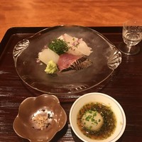 御料理 古川 - 鰹、槍烏賊、クエの刺身！