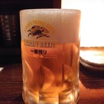 Hamaruya - ハッピーアワーから生ビールは一番搾り480円が300円は寸胴タイプ