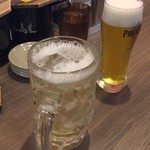 博多 一幸舎 - ドリンク写真:ハイボールと生ビール(笑)
