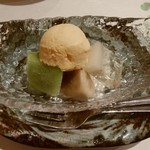 鮨 さわ田 - サバイヨンアイスとフルーツ