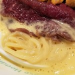 麺屋 六感堂 - 冷製馬雲丹エスプーマ仕立て＋馬刺し増し