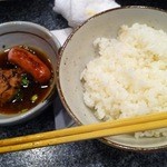 松蘭 - 美味しいです白飯とソーセージ！　2012年1月22日、17:55