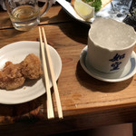 Torihei - 唐揚げ＋日本酒（如空）冷し