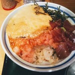 てらだ屋 - 山かけ鉄火ネギトロ丼！ここからは掻き込む！