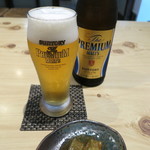 Naitouryuu Teuchi Soba Asakiya - 瓶ビール（サントリー・ザ・プレミアムモルツ）