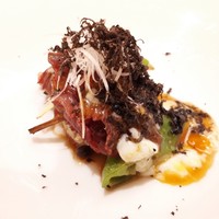 三田牛竈炭火焼 ウェスタ - 三田牛炙りと焼きチーズリゾット　有馬山椒ソース　サマートリュフがけ