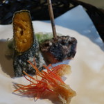 美国観光ハウス - ウニの磯部とタコの柔らか煮