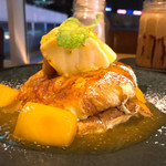 ラテ グラフィック - 季節のパンケーキ  マンゴー