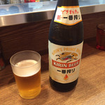 らぁめん 山と樹 - ビール 中瓶 550円。
因みに小瓶は 350円。