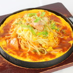 ソーセージとコーンの鉄板名古屋あんかけスパゲティ