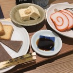 トヤマバー - 富山の名産品達、コンビーフ、豆腐味噌漬、蒲鉾