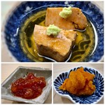 日本橋蛎殻町 すぎた - ＊鮟肝もタップリでお味付けもいいこと。 ＊鱒子、ウニ味噌漬けも美味しい。 これは倍量でも頂けます。(^^;)