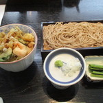 銀座 真田 - 小あられ天丼と蕎麦セット