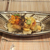 白金台こばやし - 積丹馬糞うに、むらさきうに、茄子、茄子の皮の裂いた黒く細い糸