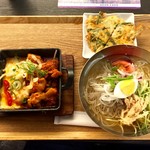 韓美膳 - 冷麺＋チーズタッカルビ＋海鮮チヂミ（小）のセット
